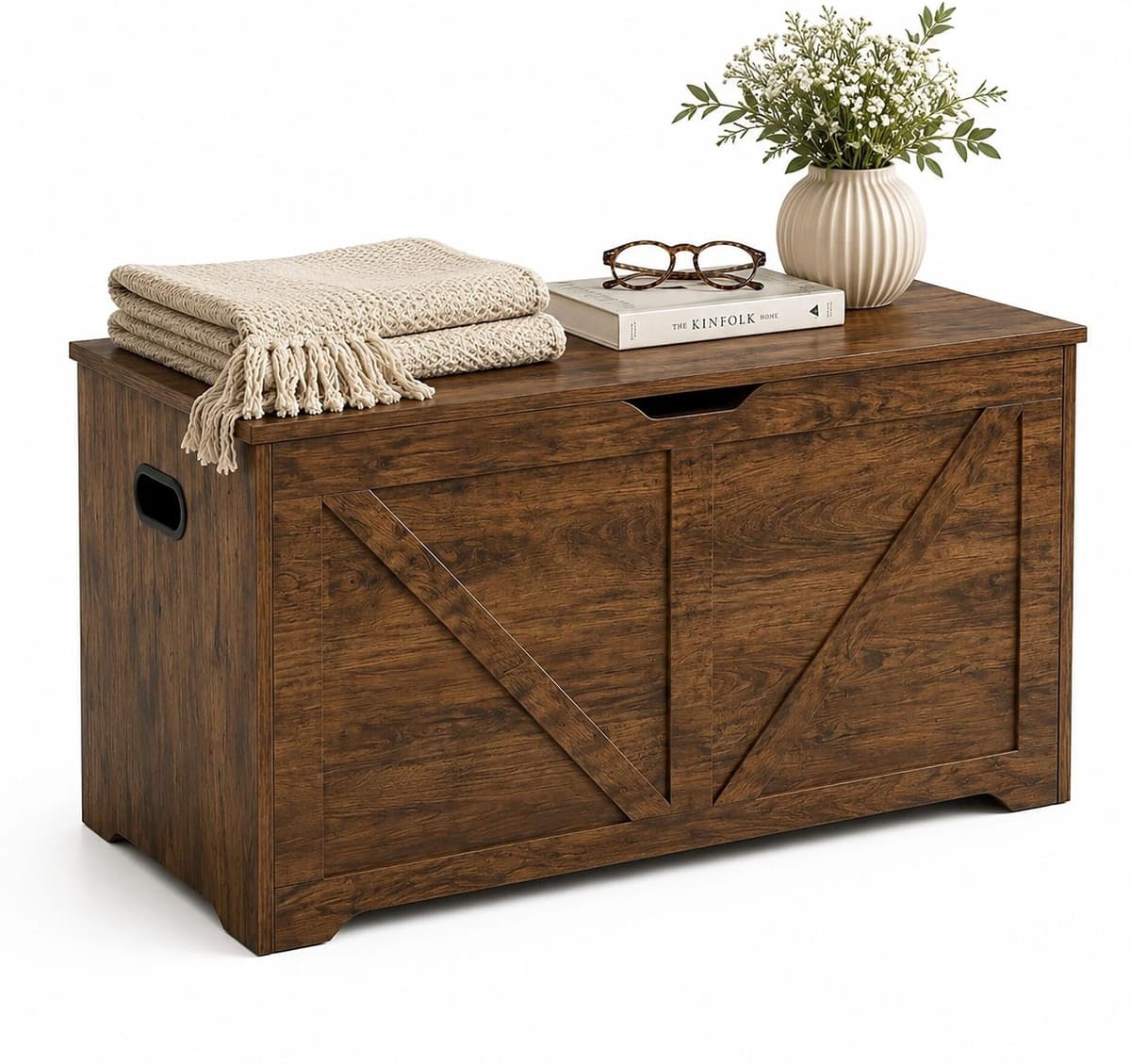 Sitztruhe RELAXDAYS "relaxdays Aufbewahrungstruhe 100 x 46 cm", braun, B:100cm H:46cm T:40cm, Faserplatte (100%), Sitzbänke, Sitztruhe braun B/H/T: 100cm x 46cm x 40cm