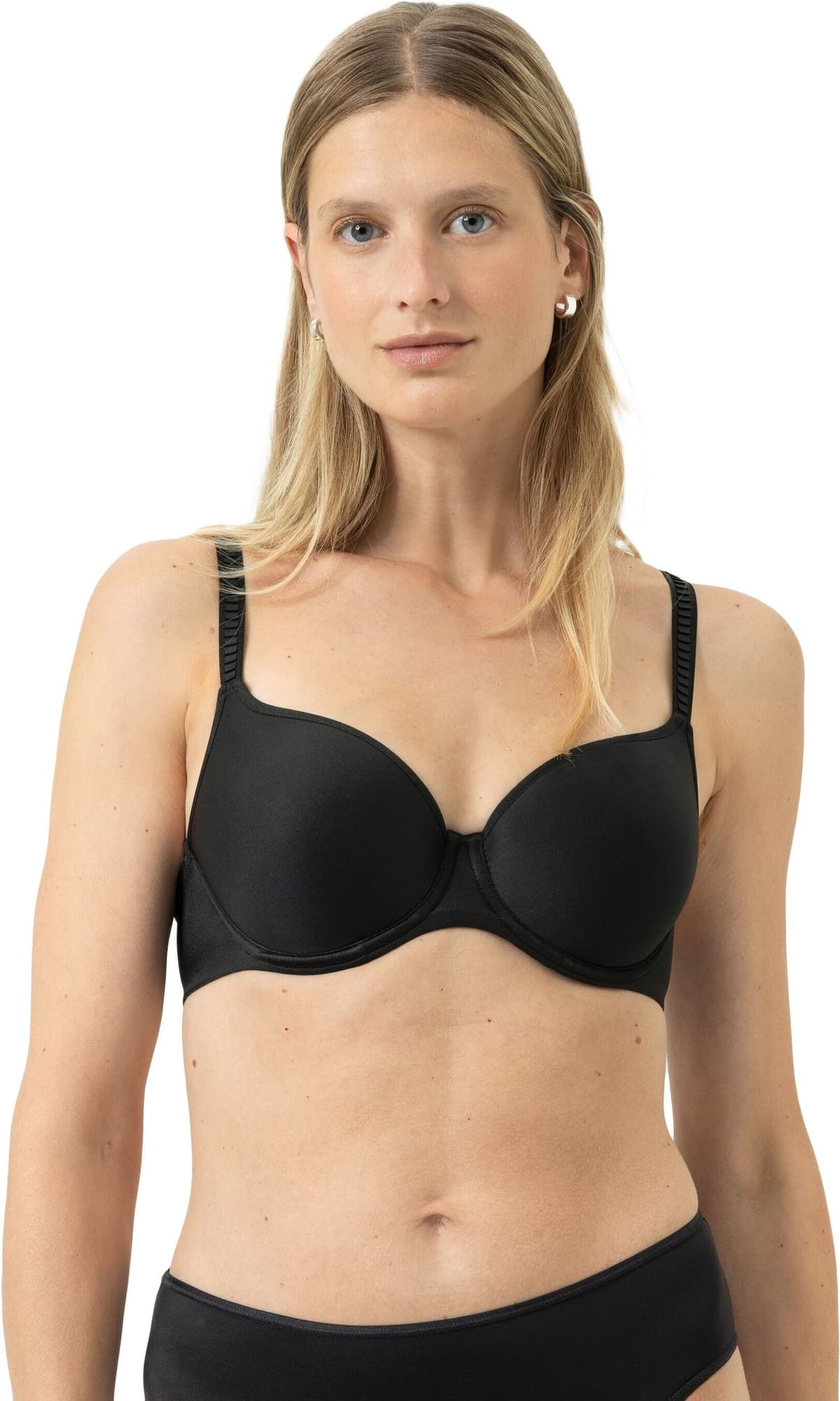 Bügel-BH MEY "JOAN", Damen, Gr. 75, Cup A, schwarz, Single Jersey, Obermaterial: 77% Polyamid, 23% Elasthan, BHs Bügel-BH, dreifach verstellbarer Haken-Ösen-Verschluss schwarz 75, Cup A
