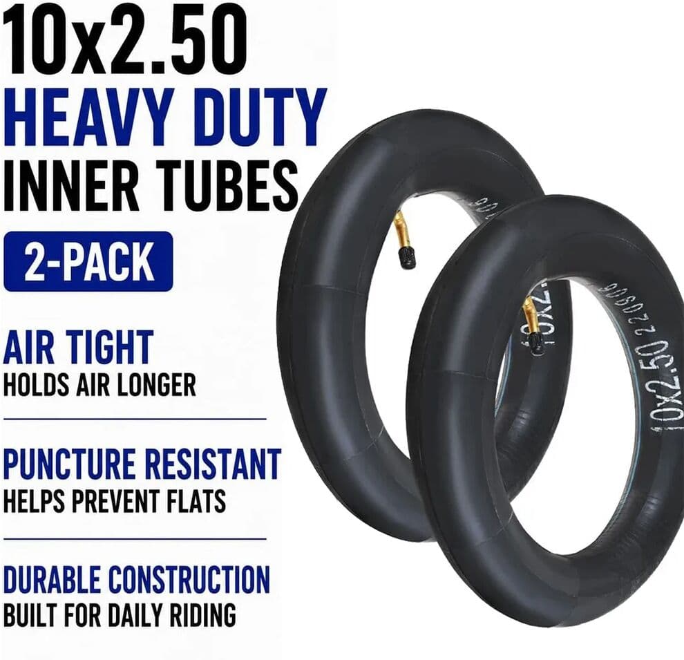 NONE 2Pcs 10x2.5 Butyl Rubber Inner Tube 45° Angled Valve Replacement Tube for 10 Inch Electric Scooter Kids Bike Tricycle Pushchair, Easy Installation