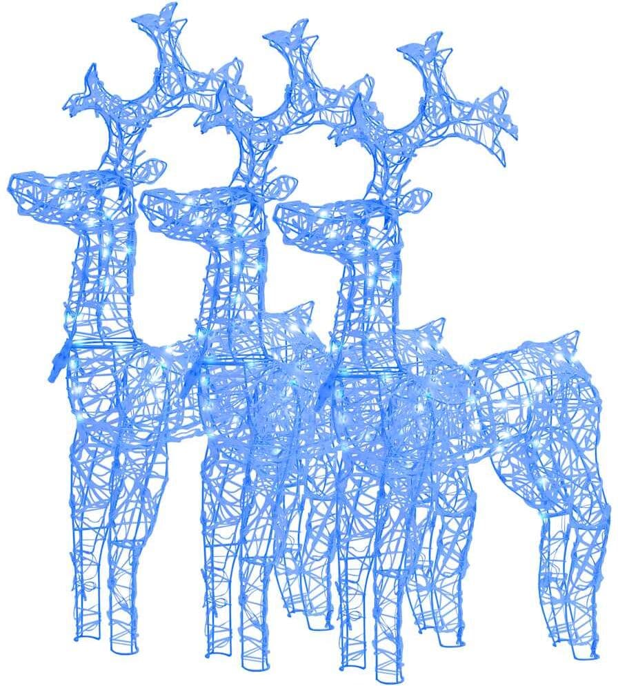 vidaXL Décorations de Noël de renne 3 pcs 60x16x100 cm Acrylique