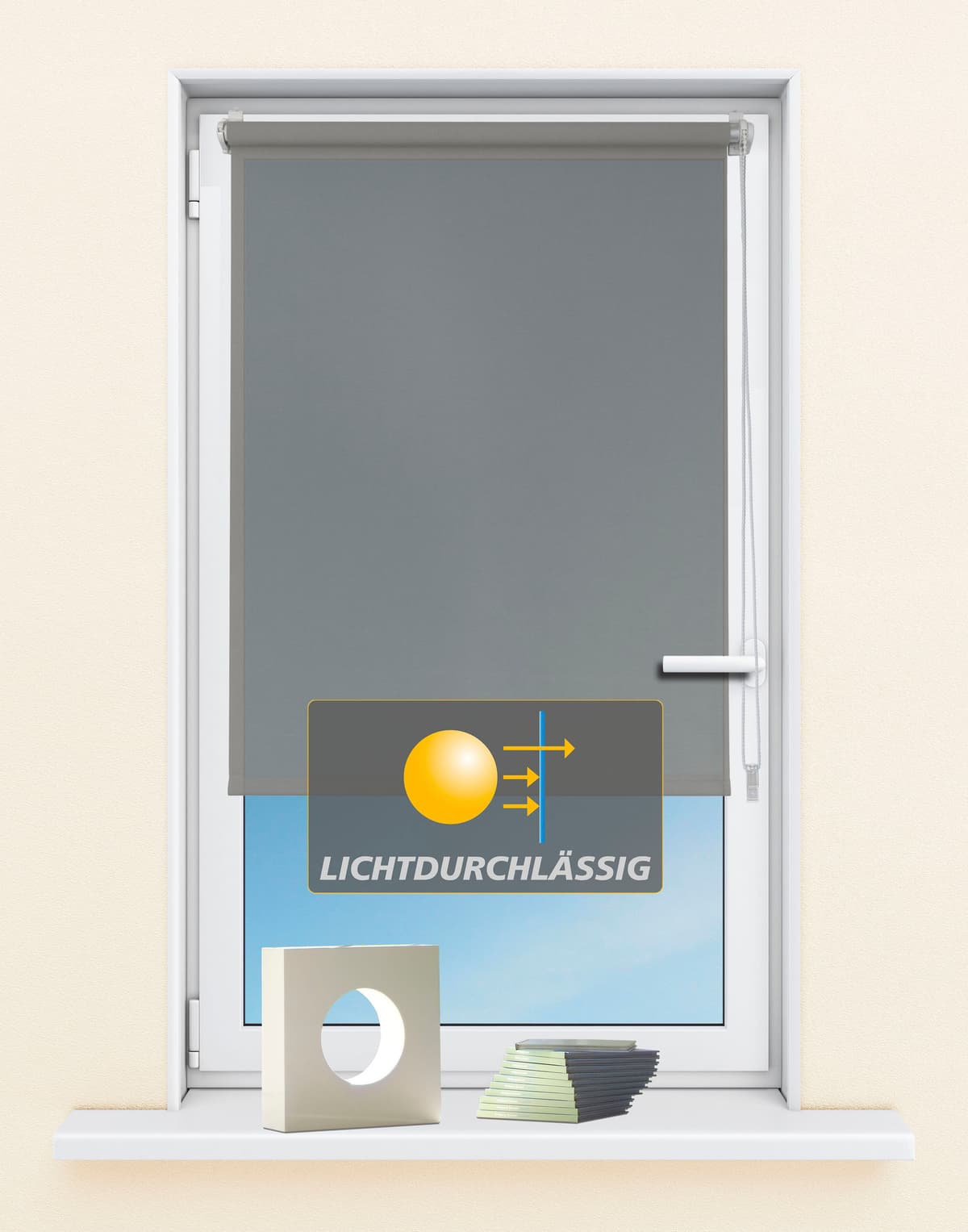 Kutti "Seitenzugrollo Ida, Lichtschutz, Klemmfix, ohne Bohren, Fixmass" Lichtschutz ohne Bohren Sichtschutz, Sonnenschutz taupe 160cm, 70cm
