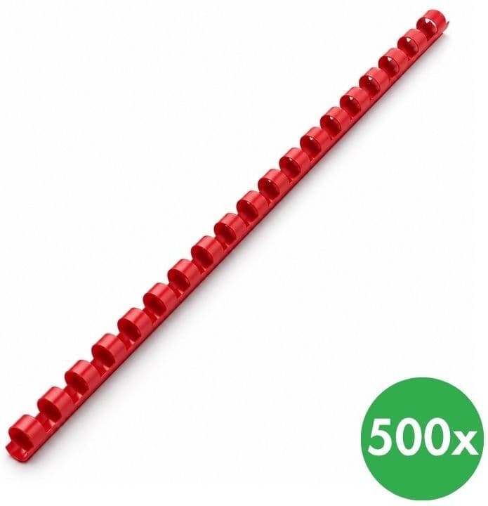 B2B Partner Plastový hřbet 6 mm, červený, balení 500 ks
