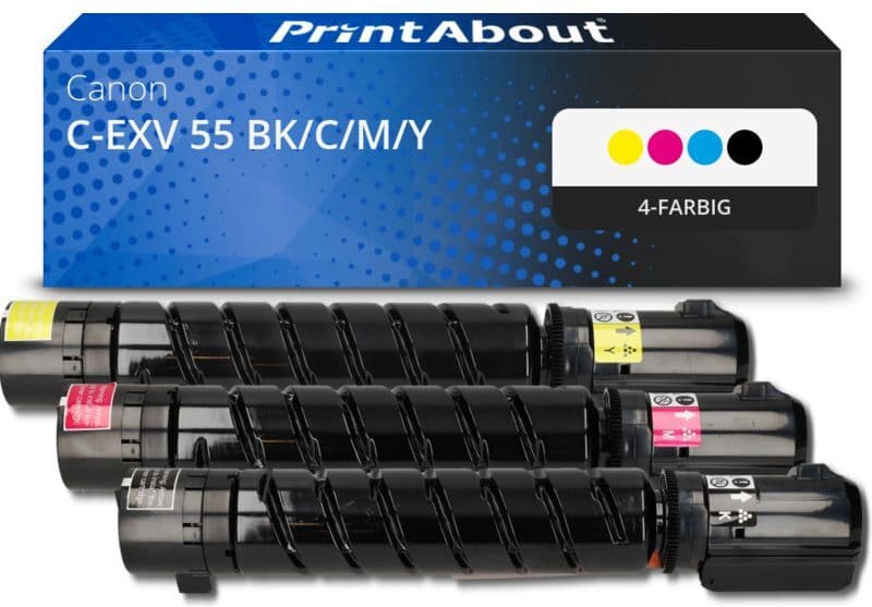 PrintAbout Toner kompatibel mit Canon C-EXV 55 BK/C/M/Y - 4-farbig - Multipack