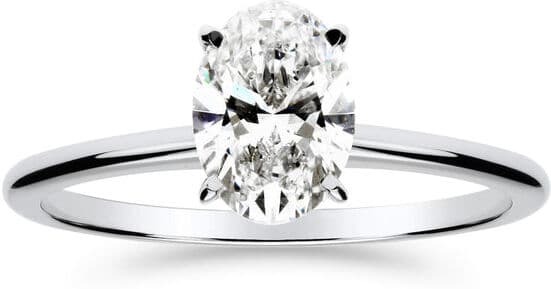 Silván Solitaire Ovaali timanttisormus 1,00ct, valkokultaa, vihkisormukset Laboratoriotimantti / 15.0