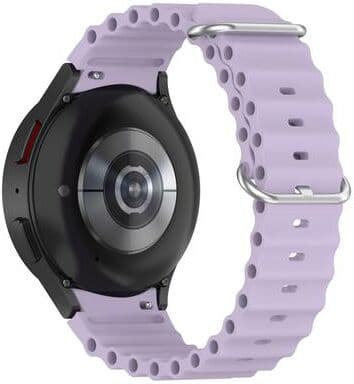 Everyday Crate Samsung Galaxy Watch 7 Silicone Watch Band With Marine Silver Buckle Soft Replacement Strap purple