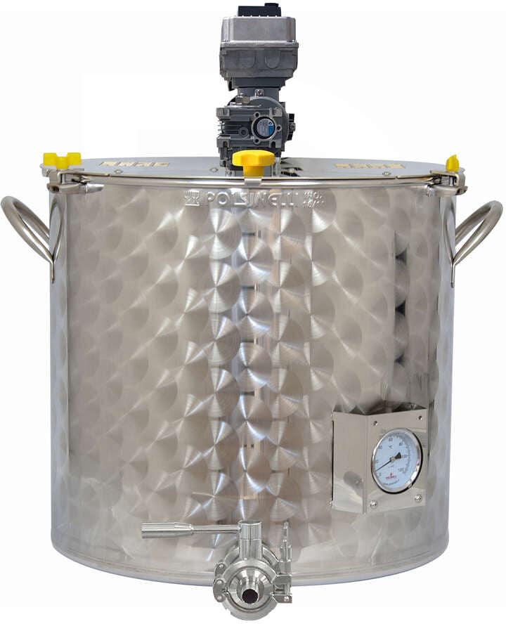 Polsinelli Pentola Motorizzata per marmellata Tri-Clamp da 50 L con inv