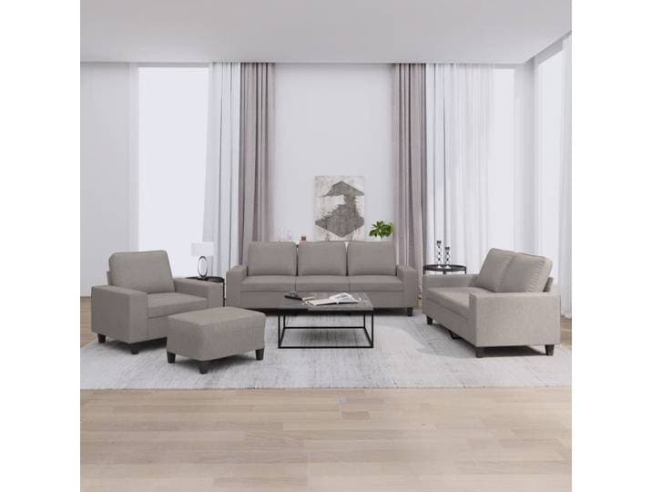vidaXL 4-tlg. Sofagarnitur Taupe Stoff