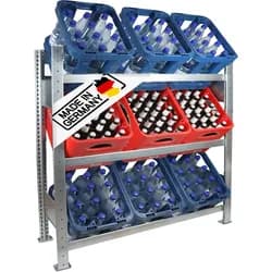 Wasserkistenregal 115×100 cm – 3 Ebenen, ohne Fachboden, Grundregal, verzinkt