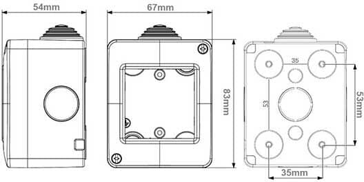 Ettroit Cassetta Da Esterno Idrobox 1 Modulo Custodia Ip40 Calotta 1p Compatibile Vimar Plana  Ev2501