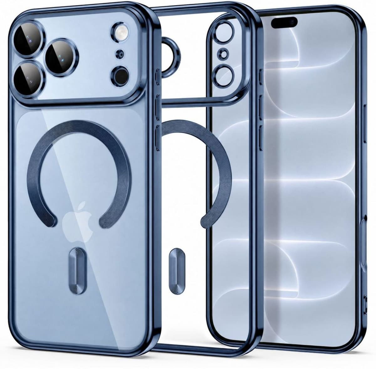 iPhone 18 Pro Max / 17 Pro Max Tech-Protect MagFlex Deksel - MagSafe Kompatibel - Blå / Gjennomsiktig