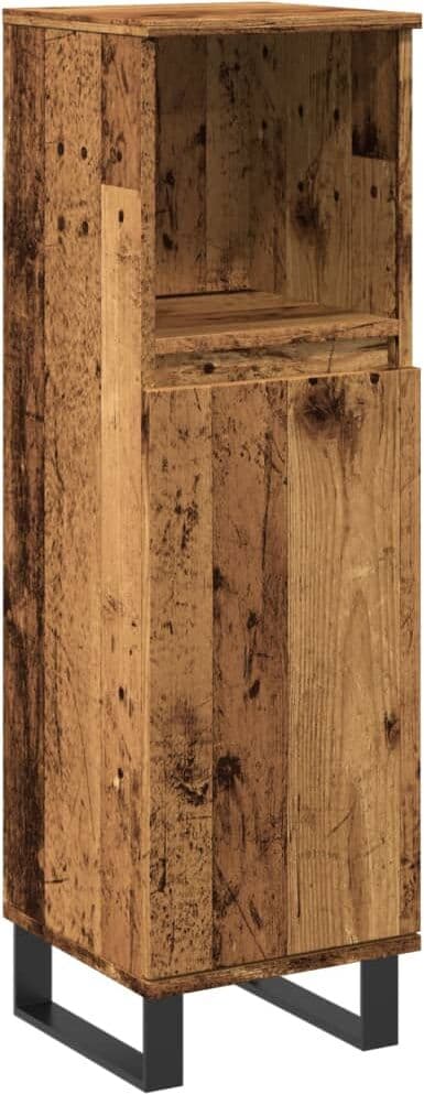 vidaXL Armoire de salle de bain vieux bois 30x30x100cm bois ingénierie