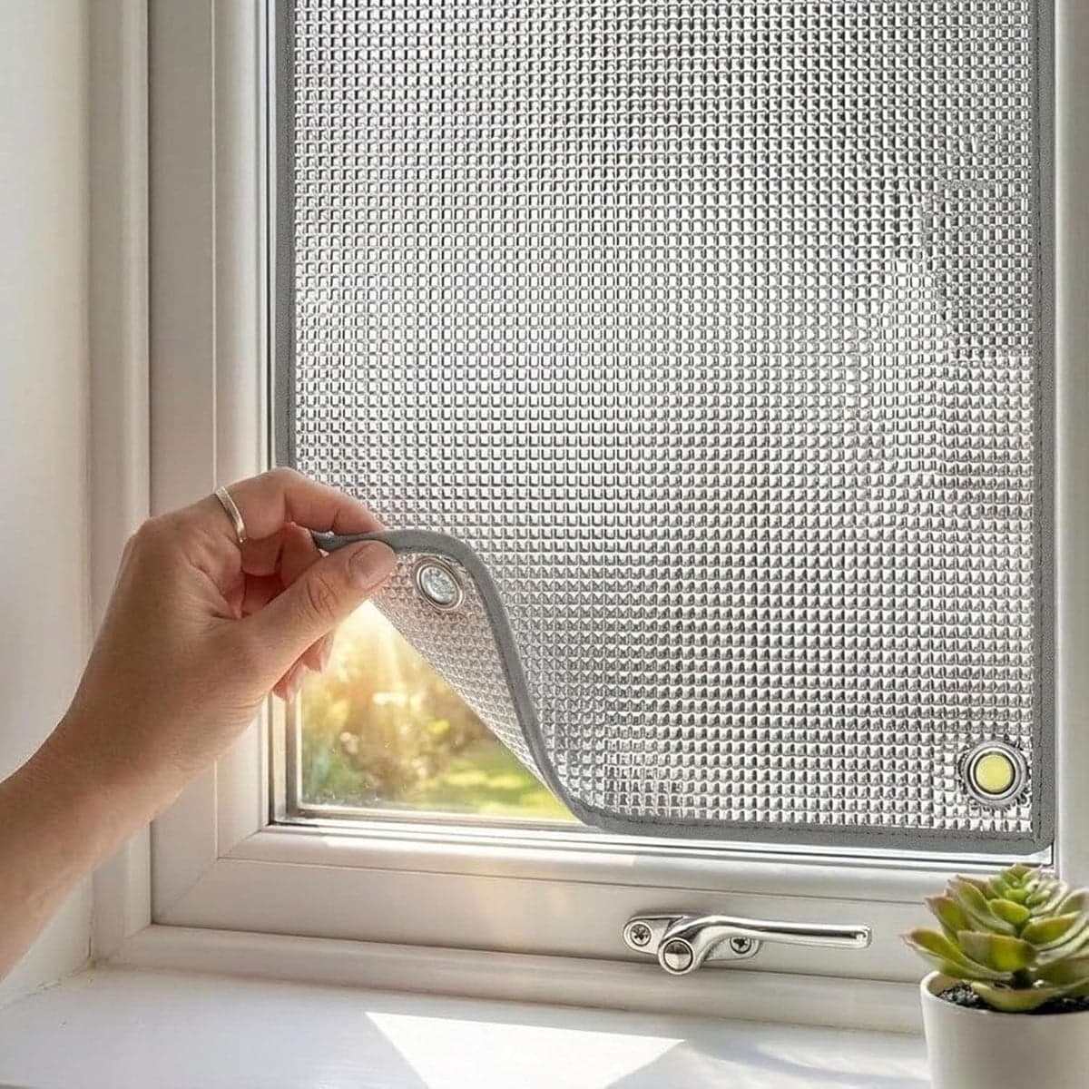Isolerende Raamfolie Grijs - Dubbel Reflecterende Warmtewering Folie - 110 x 110 cm