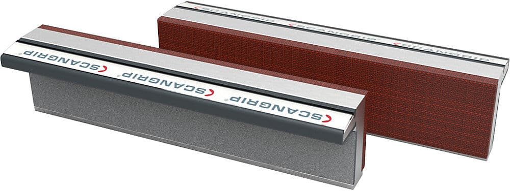 Magnet-Schraubstockbacken, aus gehärtetem Aluminium mit Fiberauflage, 1 Paar, Backenbreite 140 mm SCANGRIP