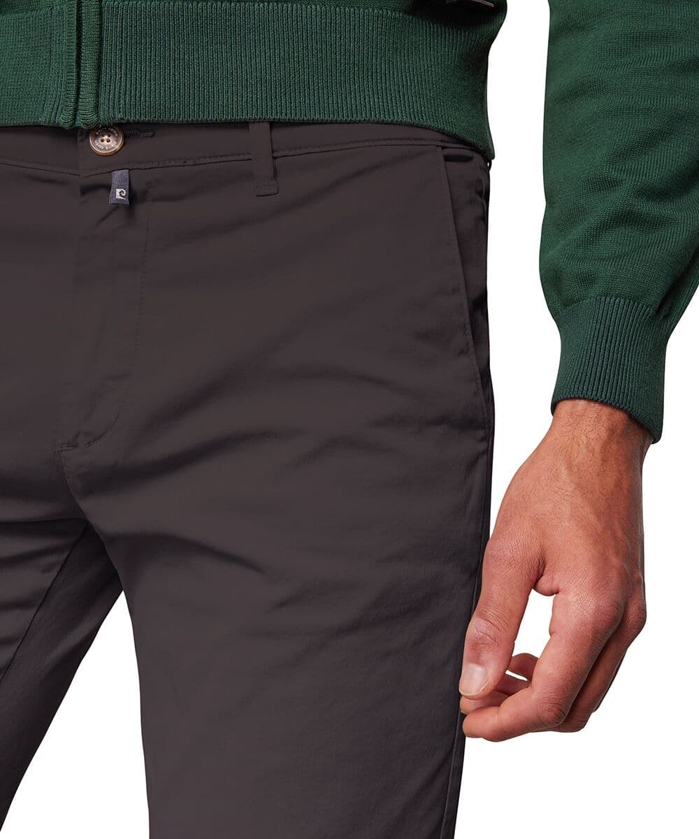 Chinohose PIERRE CARDIN "Colmar", Herren, Gr. 34, Länge 32, schwarz, Web, Obermaterial: 97% Baumwolle, 3% Elasthan, gerade, unten schmal lang, Hosen Chinohose schwarz 34, Länge 32