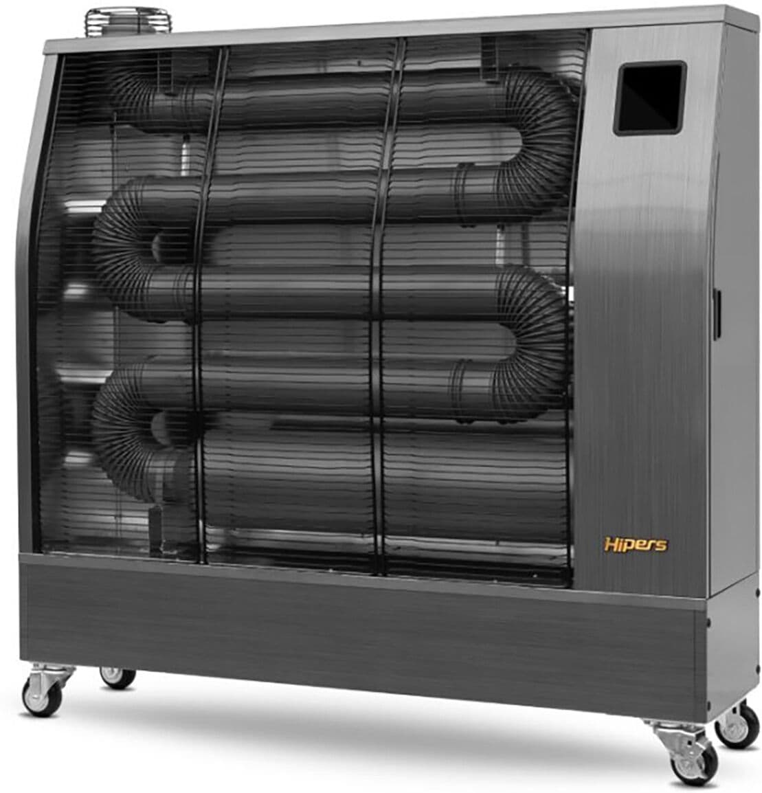 Chauffage Radiateur fioul professionnel mobile radiant infrarouge 24,4 kW motif en acier inoxydable 700-3600 m³ Wifi Hipers WDP85IS