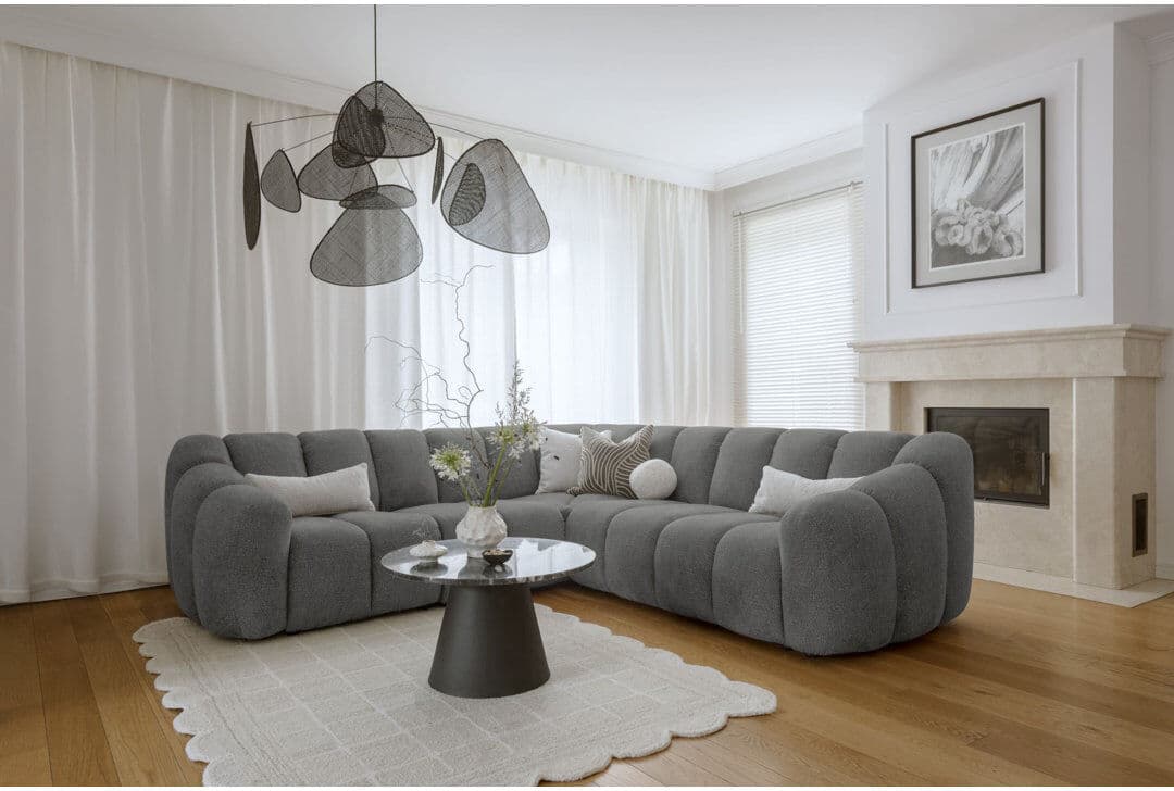 MiuForm Shell Corner Sofa Grey 75cm H X 265cm W X 265cm D