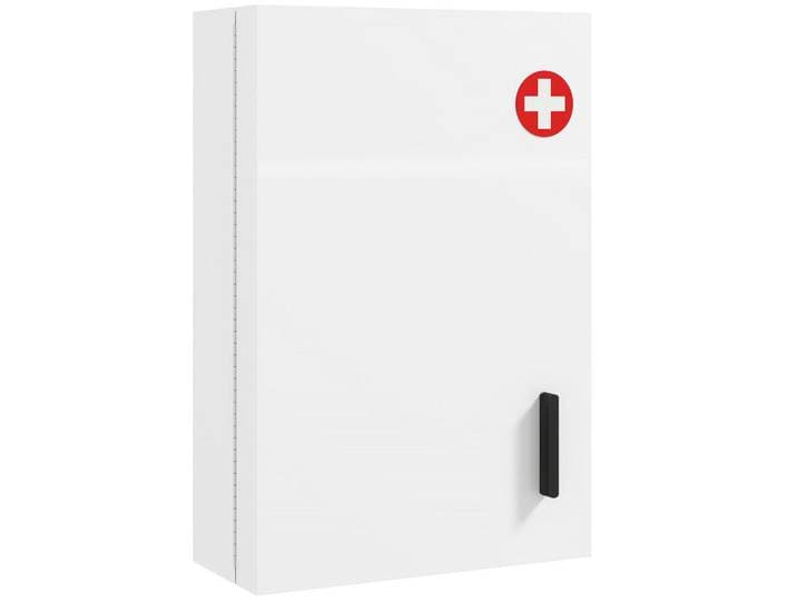 Homcom Arzneischrank Kaltgewalzter Stahl Weiß, Metall, 6 Fächer, 18x60x40 cm, Badezimmer, Badmöbel, Medizinschränke