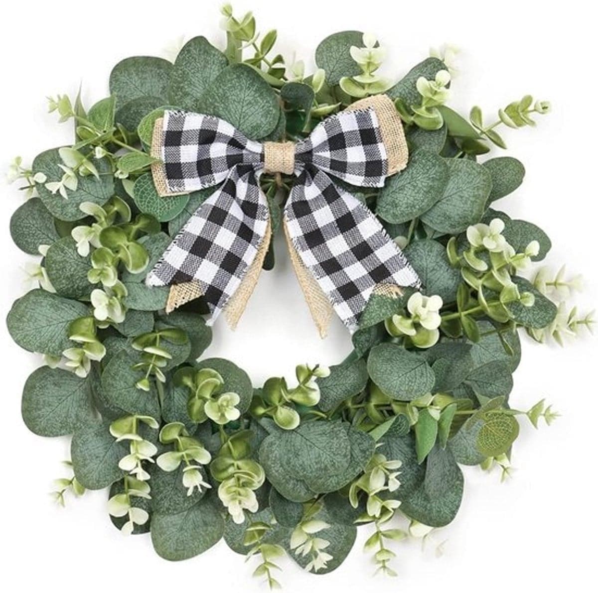 Kunstmatige Eucalyptuskrans Groen - 30 cm - Decoratieve Zijden Krans voor de Deur, Muur of het Raam