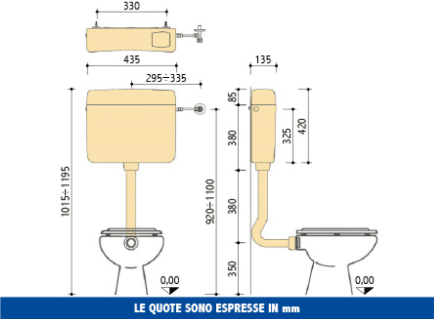 PUCCIPLAST Cassetta Esterna Scarico Vaso Serie VIVA 9 L Pulsante Unico Risciacquo-Stop Cod. 77000000