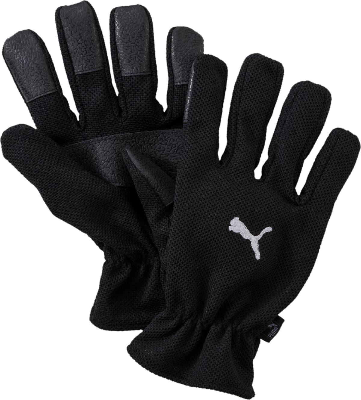 Feldspielerhandschuhe PUMA "WINTER PLAYERS", Gr. 8, weiss (schwarz, weiß), Obermaterial: 85% Polyester, 10% Gummi, 5% Elasthan, unifarben, Handschuhe Feldspielerhandschuhe, Handschuhe mit Gummielementen, Feldspielerhandschuhe schwarz, weiß 8