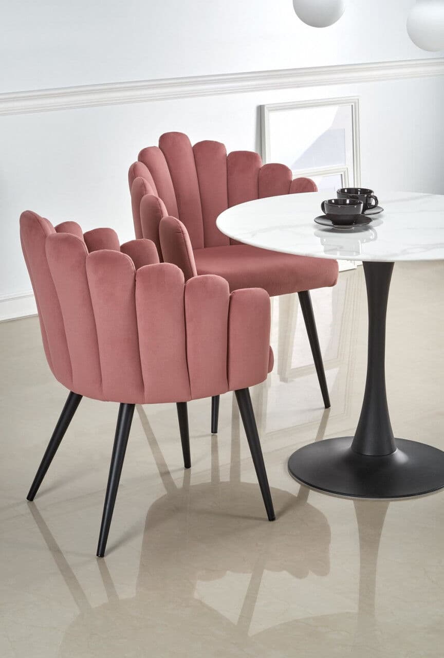 Halmar Set masa rotunda Ambrosio + 3 scaune K410 roz/negru