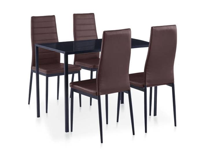 vidaXL 5-tlg. Essgruppe Braun