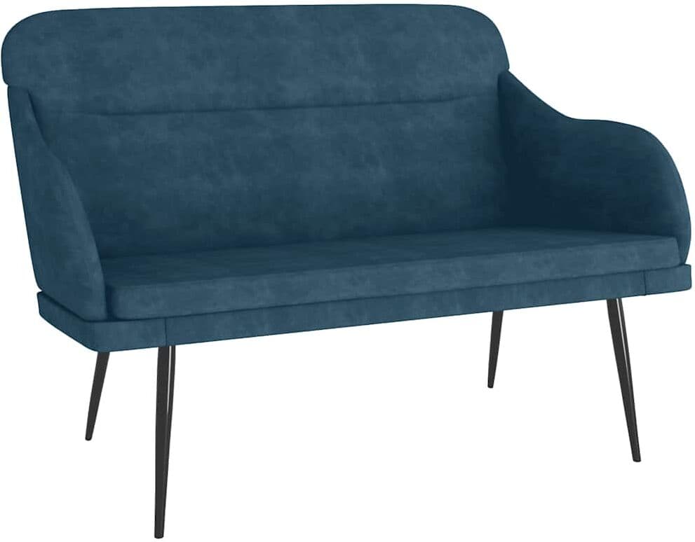 vidaXL Banc Bleu 110x76x80 cm Velours