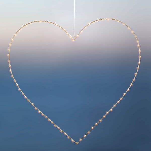 Sirius Liva Led-Hjerte 64 Cm, Guld, 80 Led