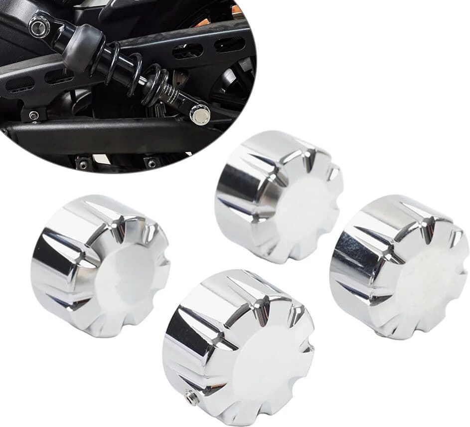 GZYF 4X Motor Rear Shock Absorber Mounting Cap Cover Suspension Nut CNC Chrome For Indian Scout Bobber 2018 2019 2020 2021 2022 2023