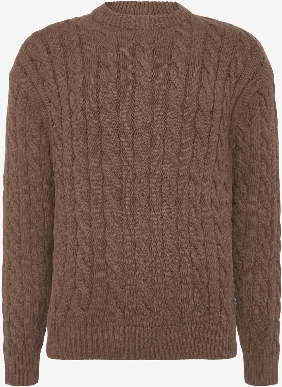 Solid Malcolm Kabelstrikket Genser, Slate Black - Brown / S