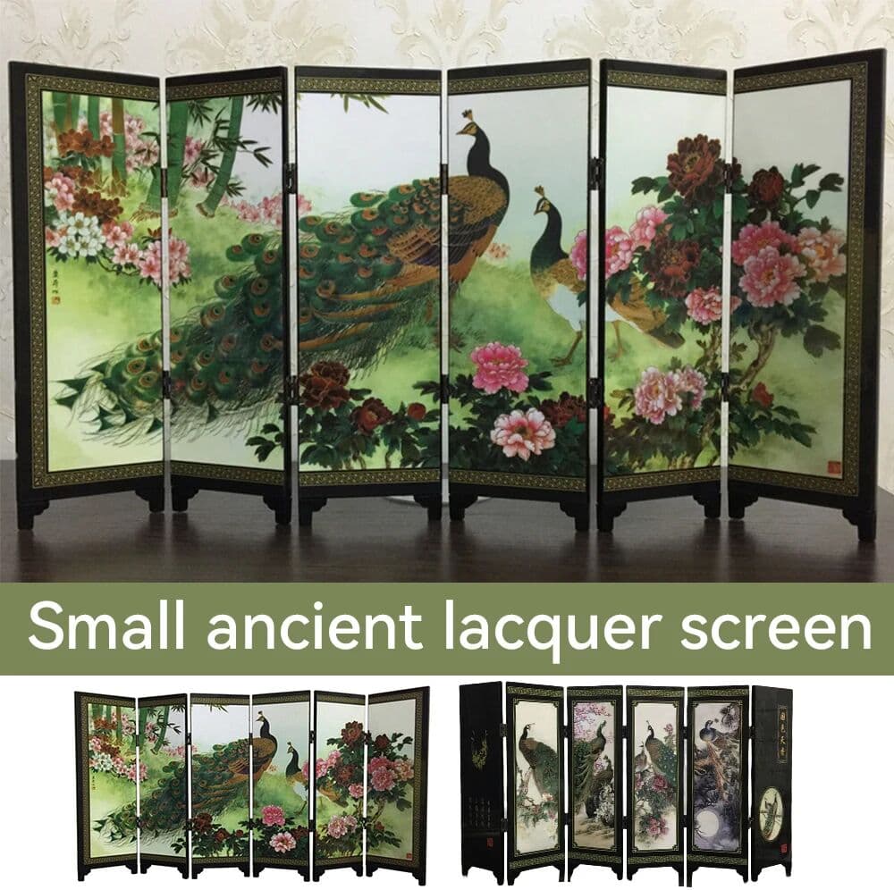 Non-metal deviss Wooden Fold Folding Partition Flowers Screen Chinese Style Mask Ornaments Features Crafts Crafts Furniture Business Gifts