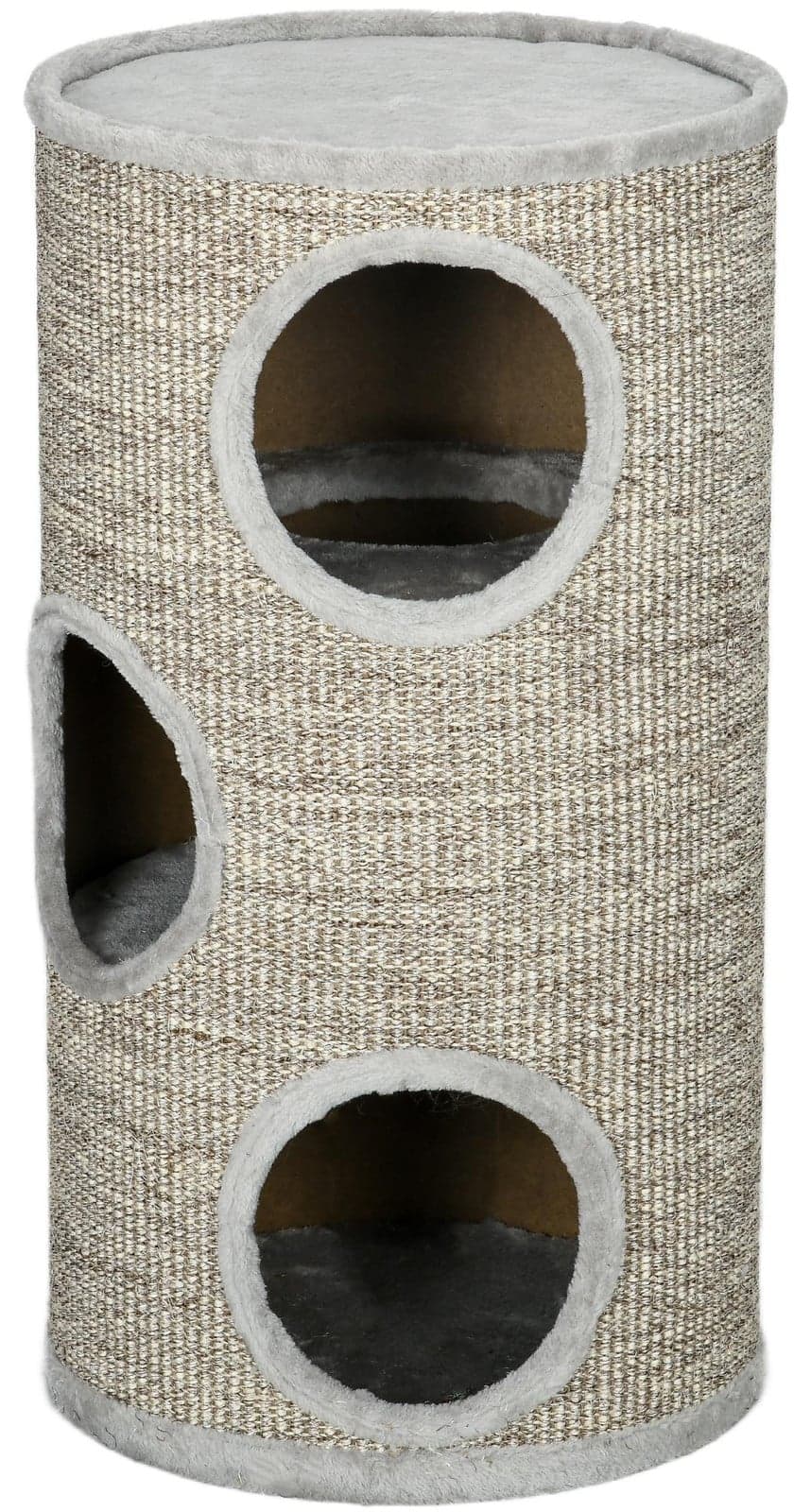 PawHut Krabomb voor katten met 3 verborgen ruimtes, lichtgrijs