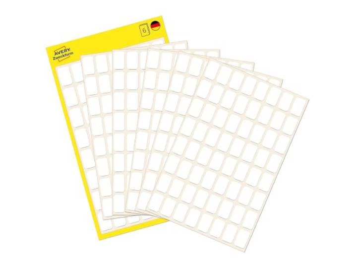 AVERY Zweckform 3041 mini-organisatie-etiketten 384 etiketten. 384 Stuk, 13 x 8 mm wit