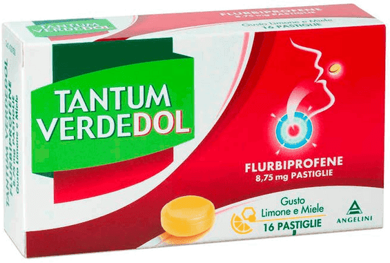 Tantum Verde dol 8,75mg Flurbiprofene Gusto Limone e Miele 16 Pastiglie