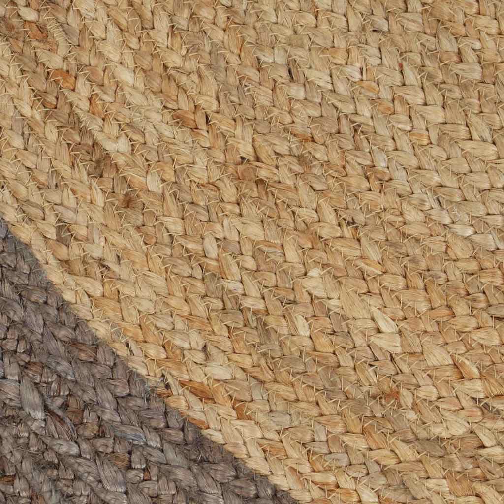vidaXL Tapis fait à la main Jute avec bord gris 240 cm