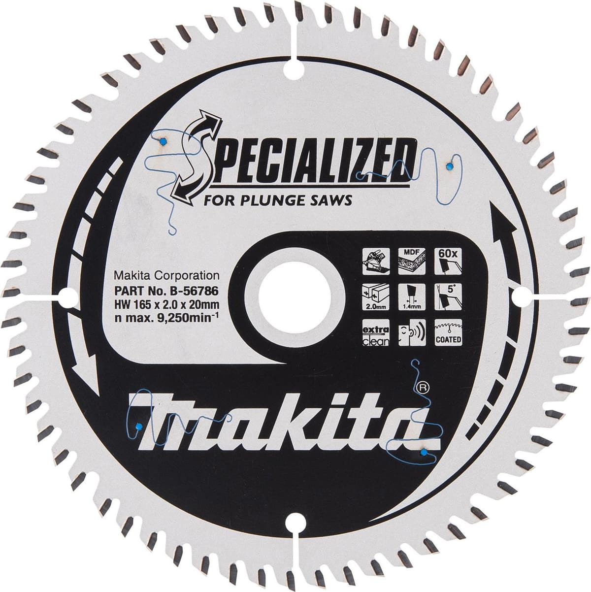 Makita Gespecialiseerd Zaagblad 165 x 20 x 60Z