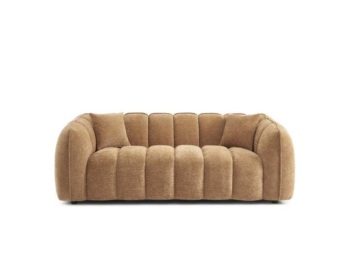 Sorelh Canapé droit 3 places en tissu MATILDA Marron Camel