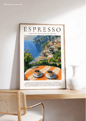 Inspire Picks Buongiorno Espresso Canvas Wall Art Modern Coffee Kitchen Decor Print 15 20x30cm No Frame