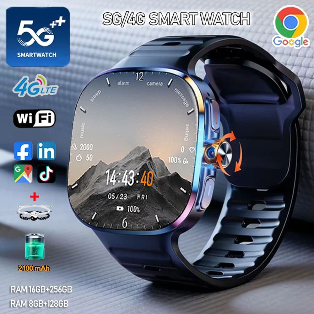 BAOAIQI 2026 Fashion Smart Watch 5G/4G Full Network AMOLED 2.40 Screen Video Call 2100mAh 16GB+256GB RAM Google Play WIFI GPS Smartwatch