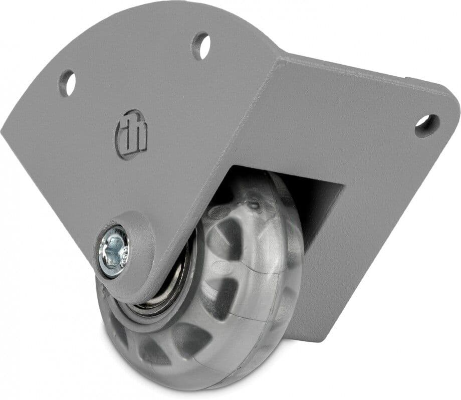 Adam Hall Hardware 37601 S - Eckeinbaurolle Mit 48 Mm-Rad In Alu-Druckgussgehäuse, Gekröpft