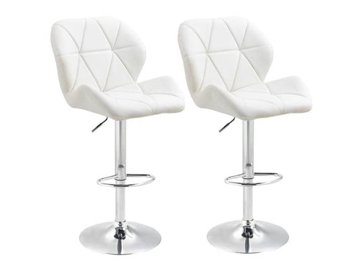 Duo tabourets de bar hauteur réglable base métal assise PU dossier et repose-pieds 51 5x57 5x93-114 TABLE A MANGER AVEC CHAISES