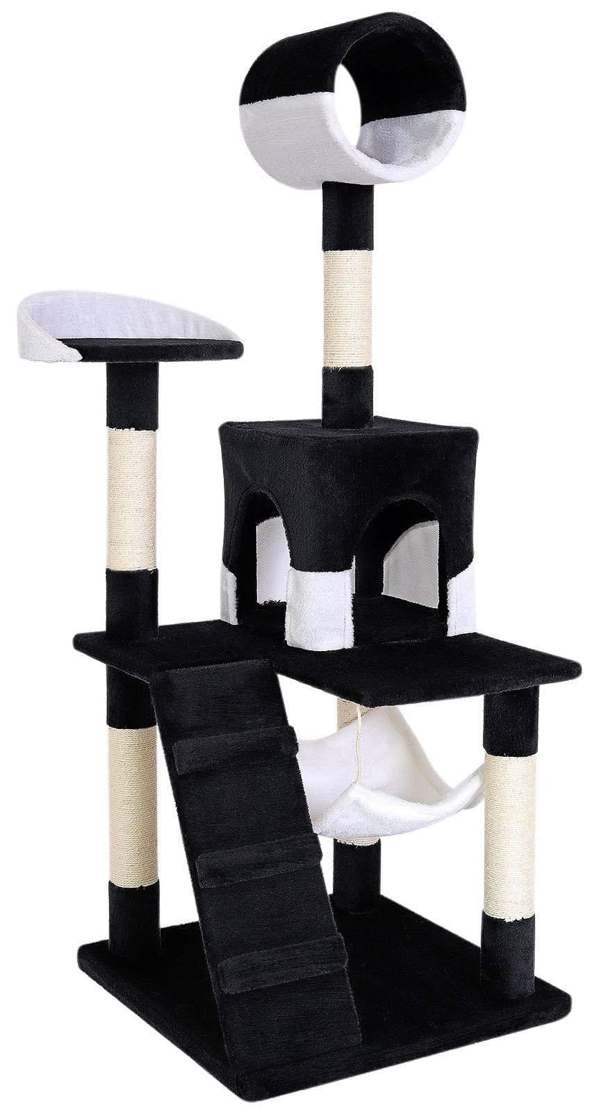 Lionto Kraboom met pluche bekleding en sisalstammen, zwart/wit, Hoogte: 133 cm