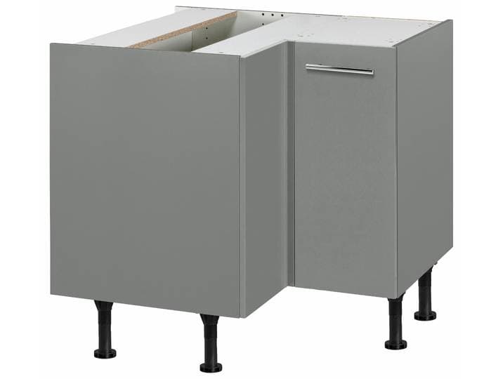 Eckunterschrank OPTIFIT Bern , grau (basaltgrau), B:90cm H:87cm T:58,4cm, Schränke, Eckunterschrank