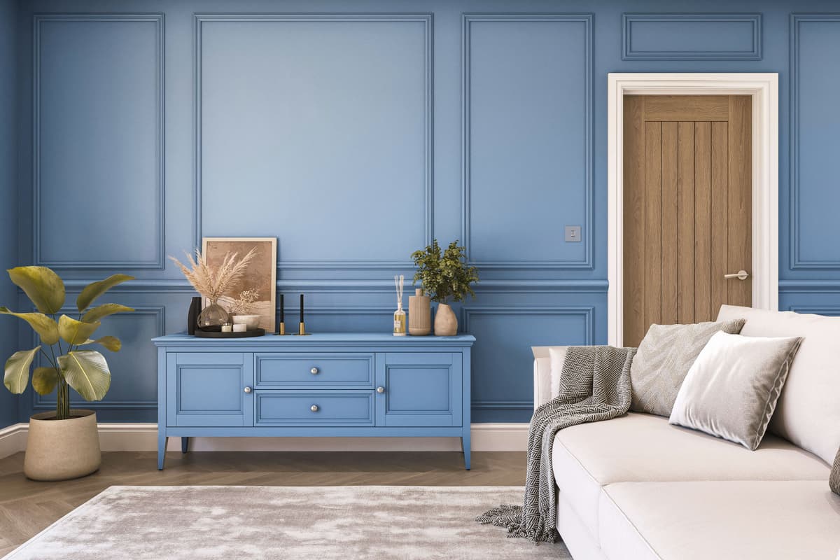Hemway Chalk Based Furniture Paint   Pacific Blue   Shabby Chic   Chalky Matt Finish - Pacific Blue - 1L
