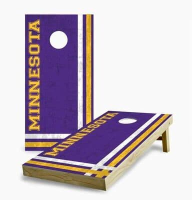 Skip's Garage Minnesota Vikings Multi Stripe Regulation 2x4 Cornhole Game Set