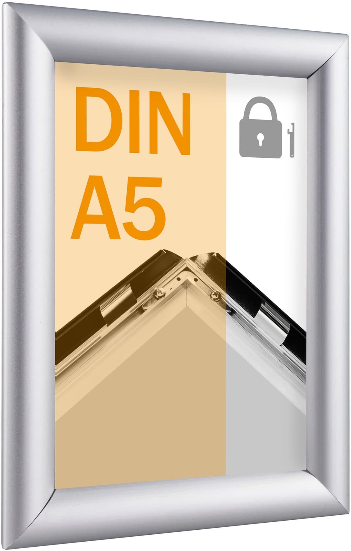 SPRINTIS 1 Cornici a scatto di sicurezza A5, alluminio, argento