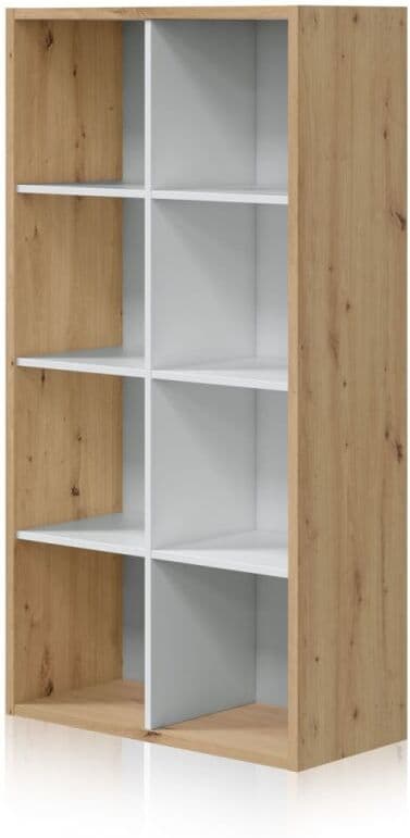 duehome Estantería melamina blanco artik - roble nodi