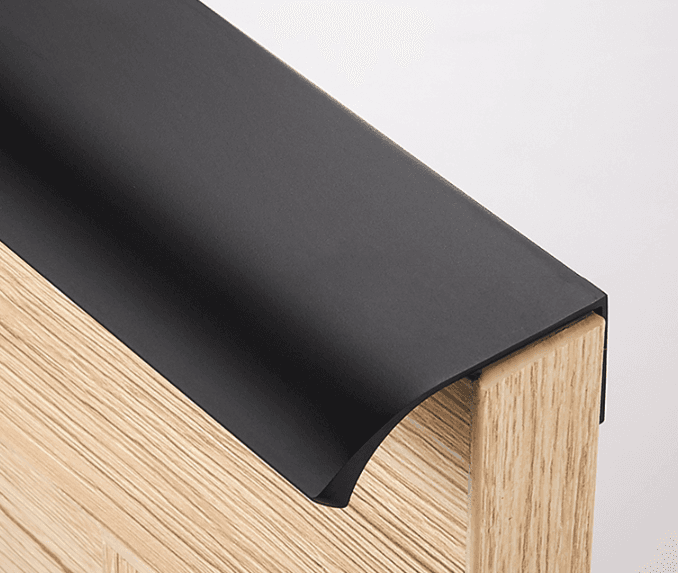 Innfelt Håndtak, Metall, Svart "Amplio" 80, 120, 150, 200...800mm – 200mm – 200 Mm