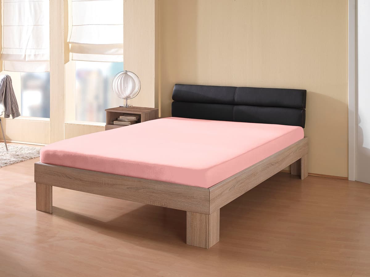 Spannbettlaken KUM "Frottee-Stretch Spannbetttuch", rosa (rose), L:200cm, Frottee, Obermaterial: 80% Baumwolle, 20% Polyester, Bettlaken, Spannbettlaken, bis ca. 30 cm Matratzenhöhe rose B/L: 200cm, 1 Stk., Frottee, 90-100x200 30cm