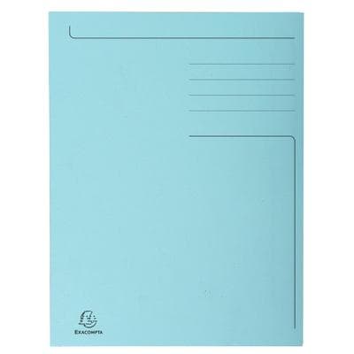 Exacompta 448006E 100x Aktenmappe mit Beschriftungsfeld und 3 Klappen, aus Karton 280g Forever, für Format DIN A4 - Hellblau